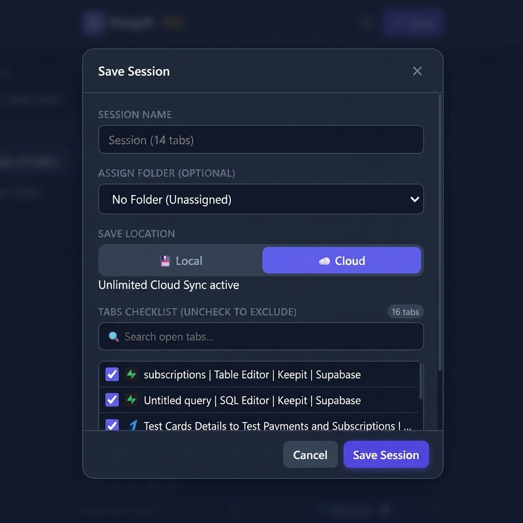 KeepIt Interactive Save Session Modal